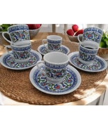 6 set x Kutahya Coffee Cup Porcelain Topkapi istanbul Turkish Greek Arabic - $1,122.46 MXN