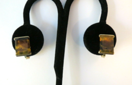 Monet Luxury Clip On Earrings Faux Tortoise Shell Luxury Gold Tone  .75" High - $15.99