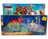Masters of the Universe Origins Battle Armor He-Man Battle Cat Figure Re... - $29.99