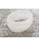 Oval, White Swirl Effect Plastic Bangle {L} - $21.21 CAD