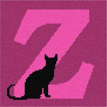 Pepita Needlepoint kit: Letter Z Black Cat, 7&quot; x 7&quot; - $50.00+