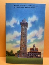 Postcard William Penn Memorial Fire Tower &amp; Tower Hotel, Reading, PA 1930’s - £3.34 GBP