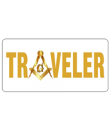 TRAVELER MASONIC LOGO WHITE LICENSE PLATE - £24.04 GBP