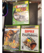 XBOX video game lot Nascar Heat Rapala Pro Fishing Cabela Dangerous Hunt... - $7.85