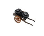 VINTAGE PLAYMOBIL REPLACEMENT BROWN WAGON HAND CART W/ 2 BLACK CANNON BALLS - $14.25
