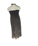 Effies Heart Shoulder less Dress Large Taupe Brown Layers Outer Sheer Long - £9.26 GBP