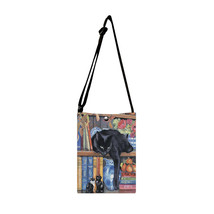 Personalized Oil Painting Cat Print Women&#39;s Mini Canvas Shoulder Bag Cotton Hand - £13.76 GBP