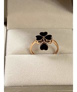 Customized 18K Rose Gold &amp; Natural Translucent Black Jadeite Jade Ring  - $369.00+