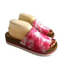 Yellow Box Temera Women Pink White Fabric Wedge Sandals Size 6.5 M Slide... - £16.12 GBP