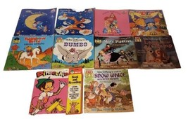 Vtg Lot of 10 Read-Along Books No Tapes/Records -Care Bears Disney Rainbow Brite - £22.86 GBP