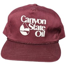 Vintage SHELL Lubricants Oil Canyon State Oil Burgundy Hat Snapback Cameo - £15.02 GBP