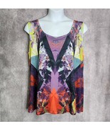 One World Tank Womens 22/24 Blouse Tunic Purple Multi-colored Floral Sub... - $360.80 MXN