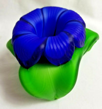 Art Glass Candle Holder Paperweight Sun-catcher Flower Figurine Frosted ... - $29.95
