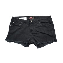 Forever 21 Womens Shorts 30 Black Flat Front Button Zip Cut Off Denim Hot Pants - £14.92 GBP