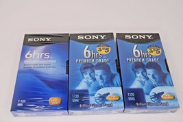 Lot of 3 Sony T120 Premium Grade VHS Video Tapes - $9.89
