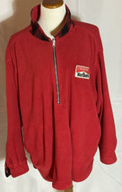 Vintage Marlboro Fleece Jacket Reversible Red Plaid XL small hole see ph... - $25.71