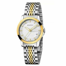 Gucci G-Timeless Ladies Sapphire Silver Dial Two Tone Bracelet Watch YA126511 - £456.83 GBP