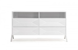 61" White Manufactured Wood Four Drawer Double Dresser - $35,572.34 MXN