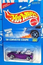 Hot Wheels 1997 Mainline #341 &#39;58 Corvette Coupe Mtflk Purple w/ Large Motor - £4.72 GBP