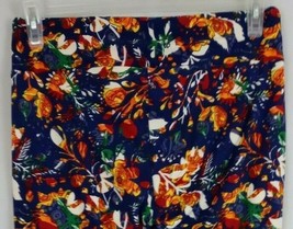 New LuLaRoe Tall &amp; Curvy Leggings Blue With Abstract Roses Design - £12.20 GBP