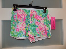 LILLY PULITZER SEASALT BLUE FRUITY FLAMINGO KNIT SHORTS SIZE XXS WOMEN&#39;S... - £27.84 GBP