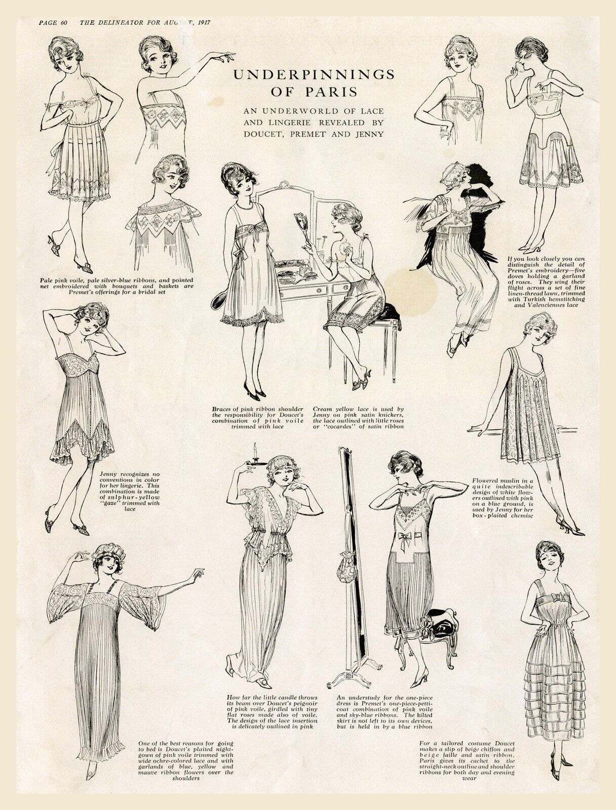 11125.Decor Poster.Vintage Interior wall art design.Victorian lingerie catalog