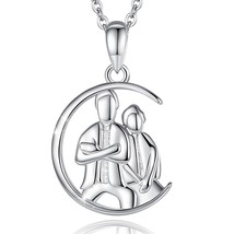 Real 925 Sterling Mom And Dad Love Neckalce Temperament Boy Girl Couple Pendant  - £30.93 GBP