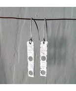 Recycled Silver Earrings - Reclaimed Aluminum Gutter Guard - 2 Holes - £15.69 GBP