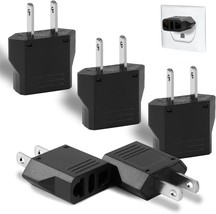 6 Pack European to US Plug Adapter Travel Small European to American Out... - £16.55 GBP