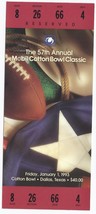 1993 Cotton Bowl Game Full Unused Ticket Notre Dame Texas A&amp;M - £191.94 GBP