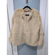Molly Bracken Tan Faux Fur Jacket M NWT Textured Shaggy Coat Soft Warm Cozy - $1,078.80 MXN