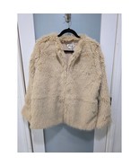 Molly Bracken Tan Faux Fur Jacket M NWT Textured Shaggy Coat Soft Warm Cozy - $1,078.80 MXN