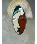 Face ring size 8.25 by Menegatti Tiziana Q Martino Enamel Picasso style ... - $322.25 CAD