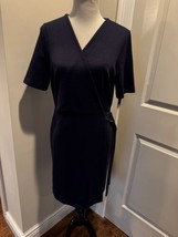 Topshop Ink Blue Jersey Wrap Dress Short Sleeve SZ 12 NWT - $44.55