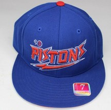 Vintage Mitchell Ness Detroit Pistons Fitted Hat Cap New Blue Licensed 7 - $269.33 MXN