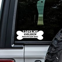 MHDStickerCo I Love Golden Mountain Dog Bone Vinyl Decal Sticker Custom Truck Bu - £4.51 GBP