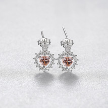 Silver Earrings Are Luxurious, 925 Silver Stud Synthetic Gemstone Earrin... - $28.00