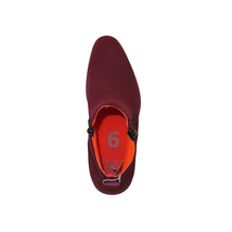 Men's TAYNO Chelsea Chukka Soft Micro Suede Zip up Boot Coupe S Wine image 12