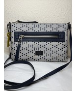 Fossil Issue No 1954 Purse Polka Dots Crossbody Shoulder Bag Navy/Grey NWT - $48.02 CAD