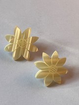 Thick Carved White Mother of Pearl Daisy Flower Post Earrings for Pierced Ears - - £10.12 GBP