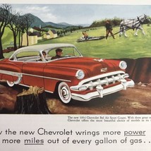 Chevrolet Bel Air Sport Coupe Vtg 1954 Print Ad Art Drive In The Country - $9.89
