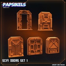 3D Printed Papsikels Scifi Doors Set 1 January 2025 - Scifi 28mm 32mm - $75.66 - $84.07