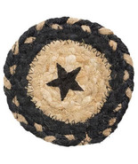 Braided Black Star Jute Coaster Set of Four From the Hearthside Collection - £16.36 GBP