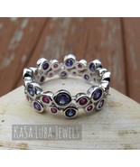 Purple and Ruby CZ Sterling Silver Eternity Ring - $1,177.77 MXN