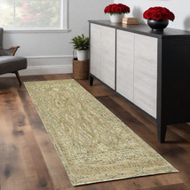 8' Runner Beige Blue and Gray Wool Oriental Hand Tufted Runner Rug - €237,13 EUR