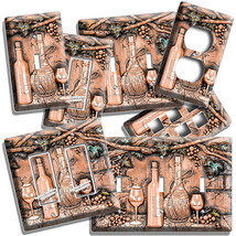 Tuscan Wine Bottles Grapes Copper Patina Look Light Switch Outlet Wall Plate Art - £8.91 GBP+