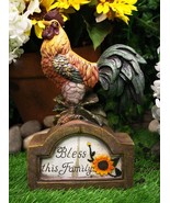 Ebros Rustic Country Rooster Chicken On Archway Bridge Bless This Family... - $43.56 CAD