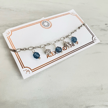 Alex and Ani Crystal Pull Chain Bracelet, Silver/Blue, NWT - £36.82 GBP