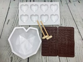 Diamond Heart Shape Silicone Cake Mold 8 Cavities Heart Heart Diamond Sh... - £16.10 GBP