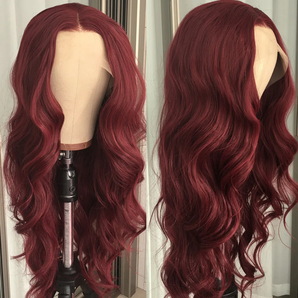 99J Burgundy Body Wave Lace Wigs For Black Women Pre Plucked Hairline With Ba - £60.10 GBP+